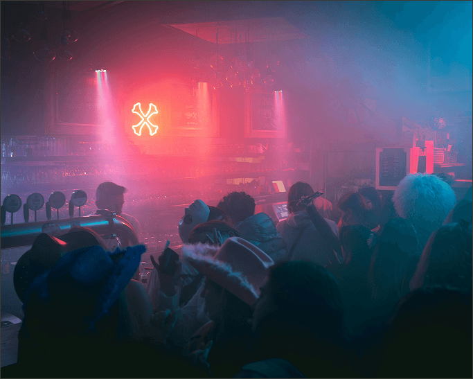 A SwillFam venue at night