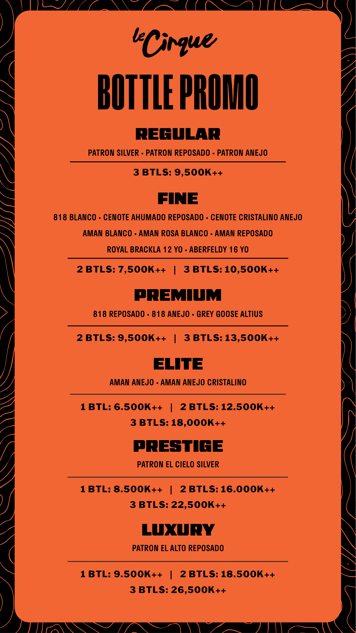 Le Cirque Opening Hour